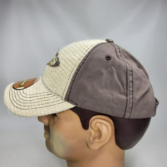 Hawaii Aloha Adjustable Strapback Baseball Hat Trucker Cap Brown / Tan Weave - Picture 3 of 7